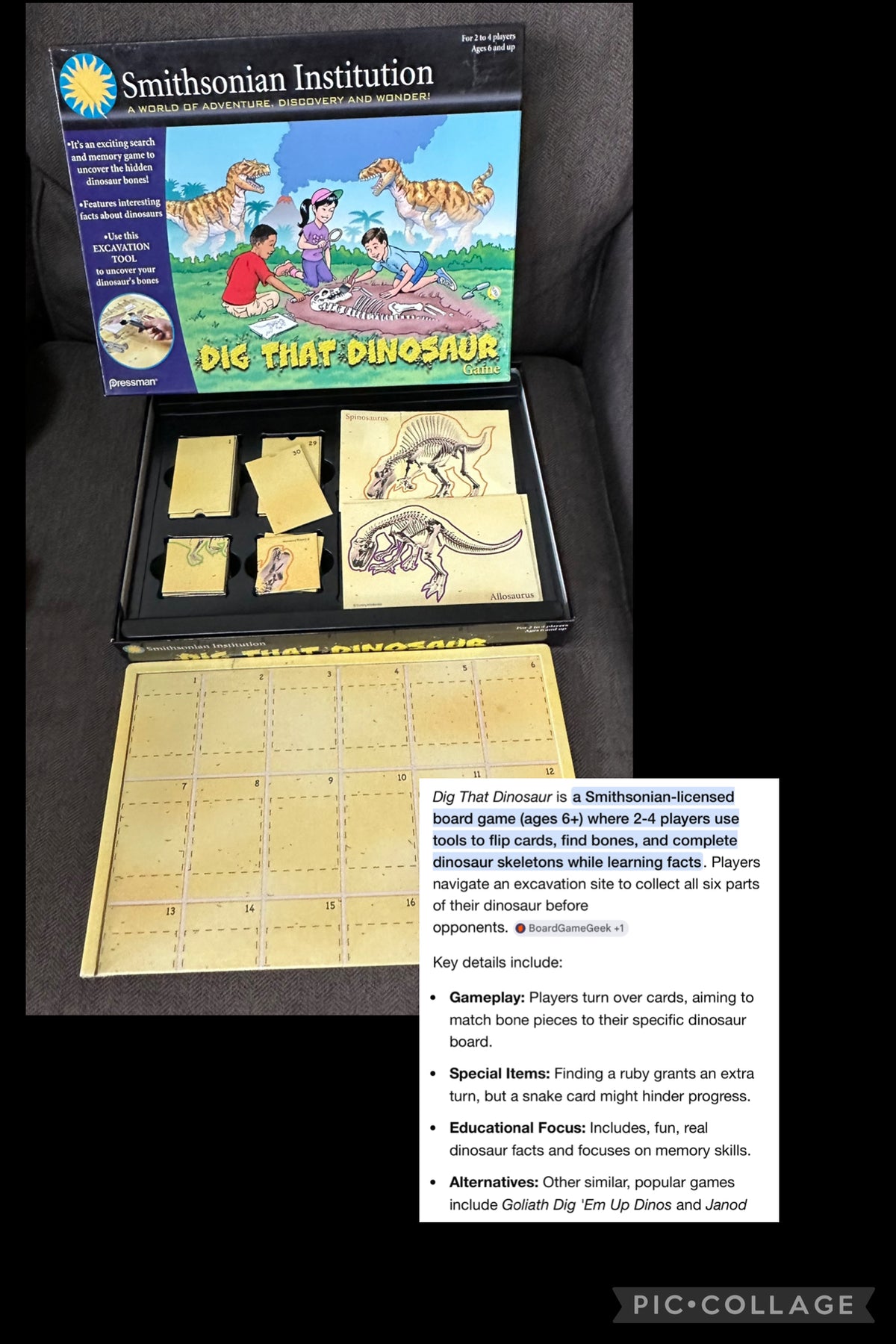 Dig that Dinosaur Memory like  game