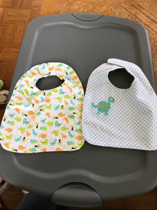 Bib dinosaur handmade 1 new, 1 barely used