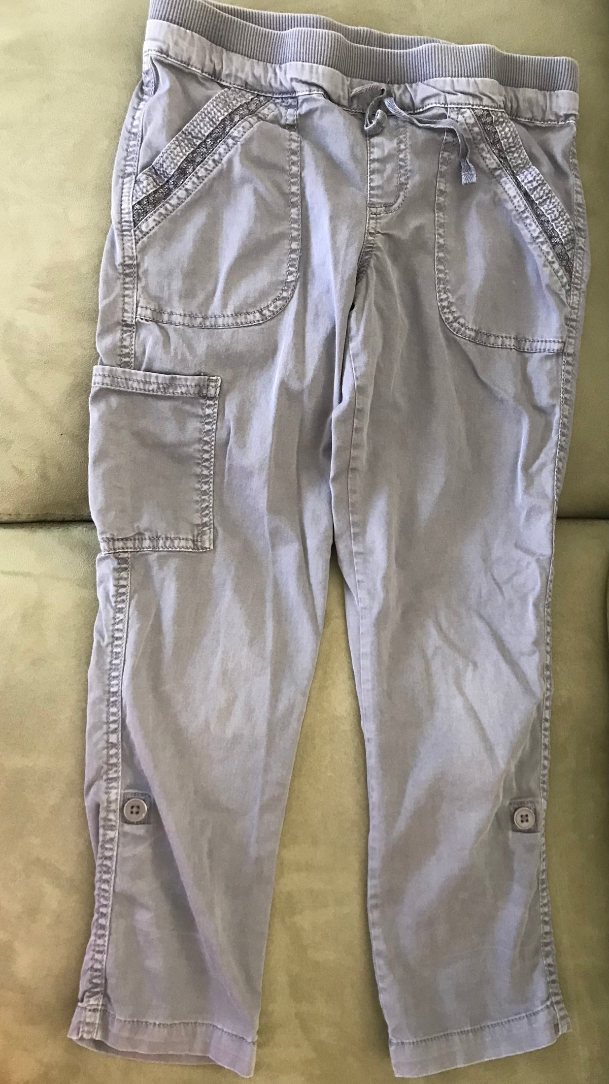 Sonoma pants to capris 98cot 2 spand gray VGUC - size Youth - 10 (L)