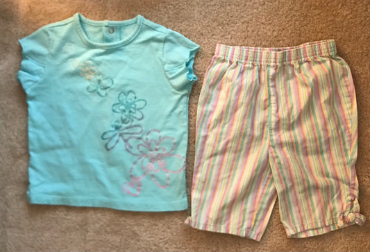 2pc Sonoma 24 months Blue top pastel pants - size Month - 18-24 / 24M