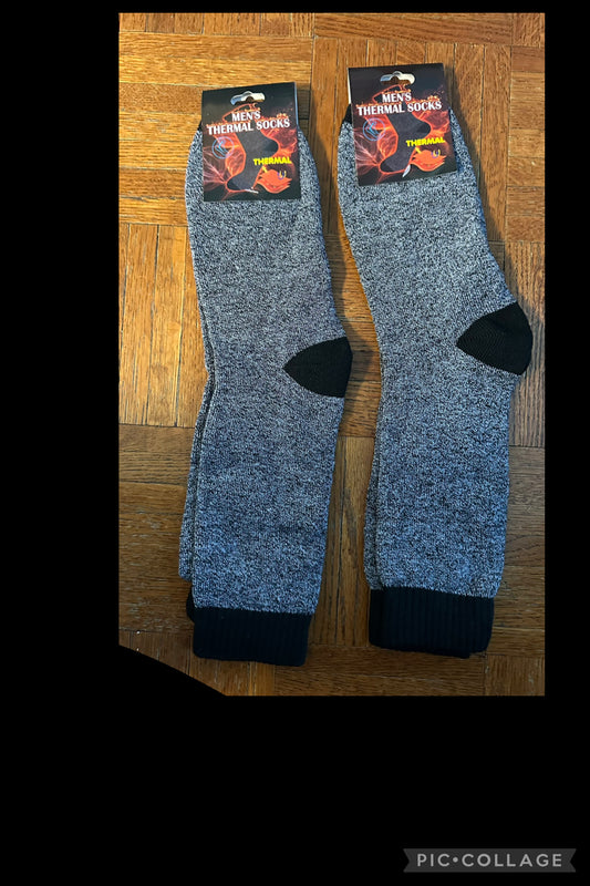 2 mens thermal socks new Fit teen/young adult - size Teen/Men - S (29-31)