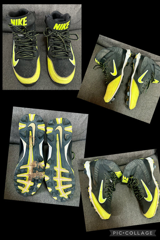 Baseball cleat Nike neon Huarache model VGUC - size Shoes - Kids 5