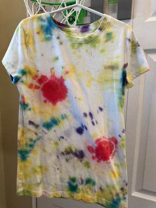 10/12 tye dye tee white VGUC, Cherokee - size Youth - 10 (L)