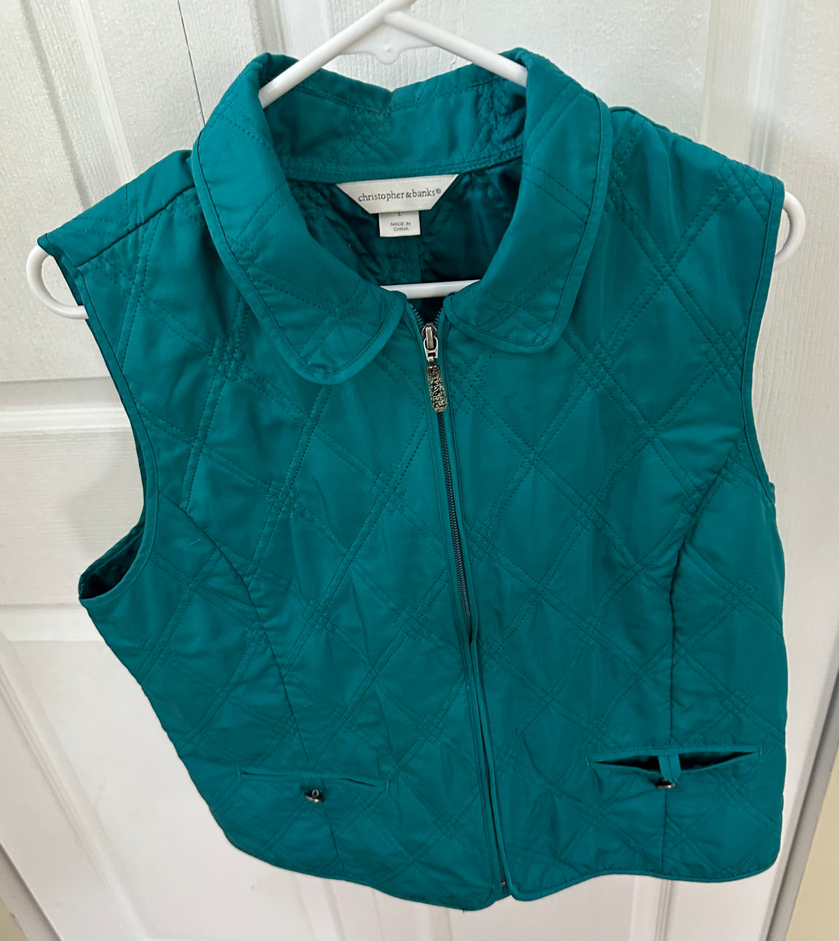 Turquoise vest EUC Christopher -& banks bra - size Women - L (12/14)