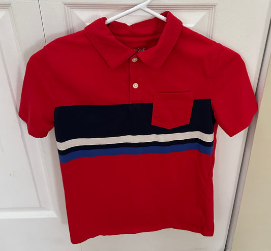 12/14 polo red w/ blue Like new cat & Jack - size Youth - 12 (L)