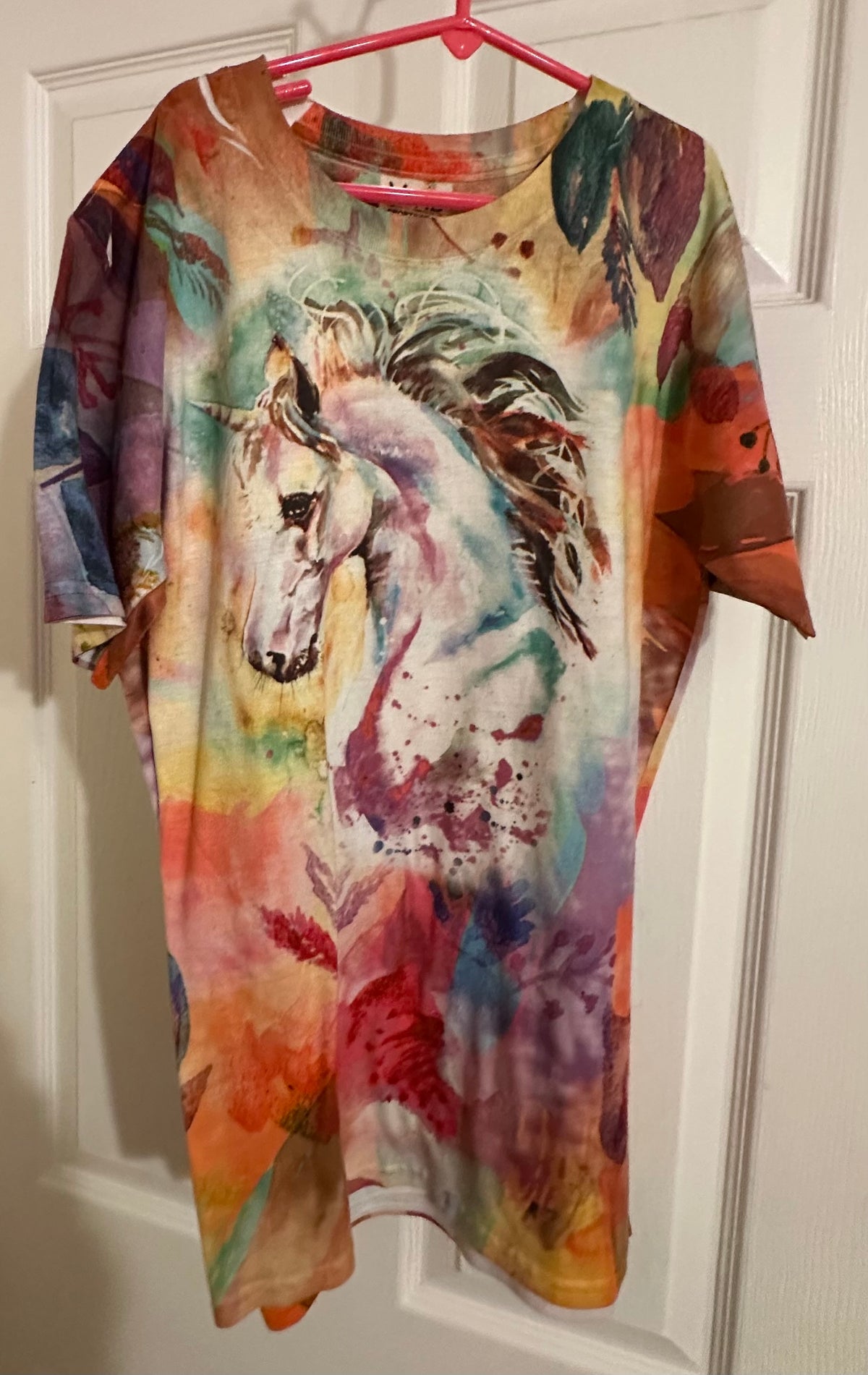 Colorful horse tee 100% spun polyester - size Women - S (4/6)