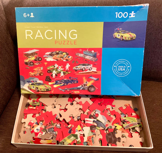Car racing puzzle All 100 sturdy pieces