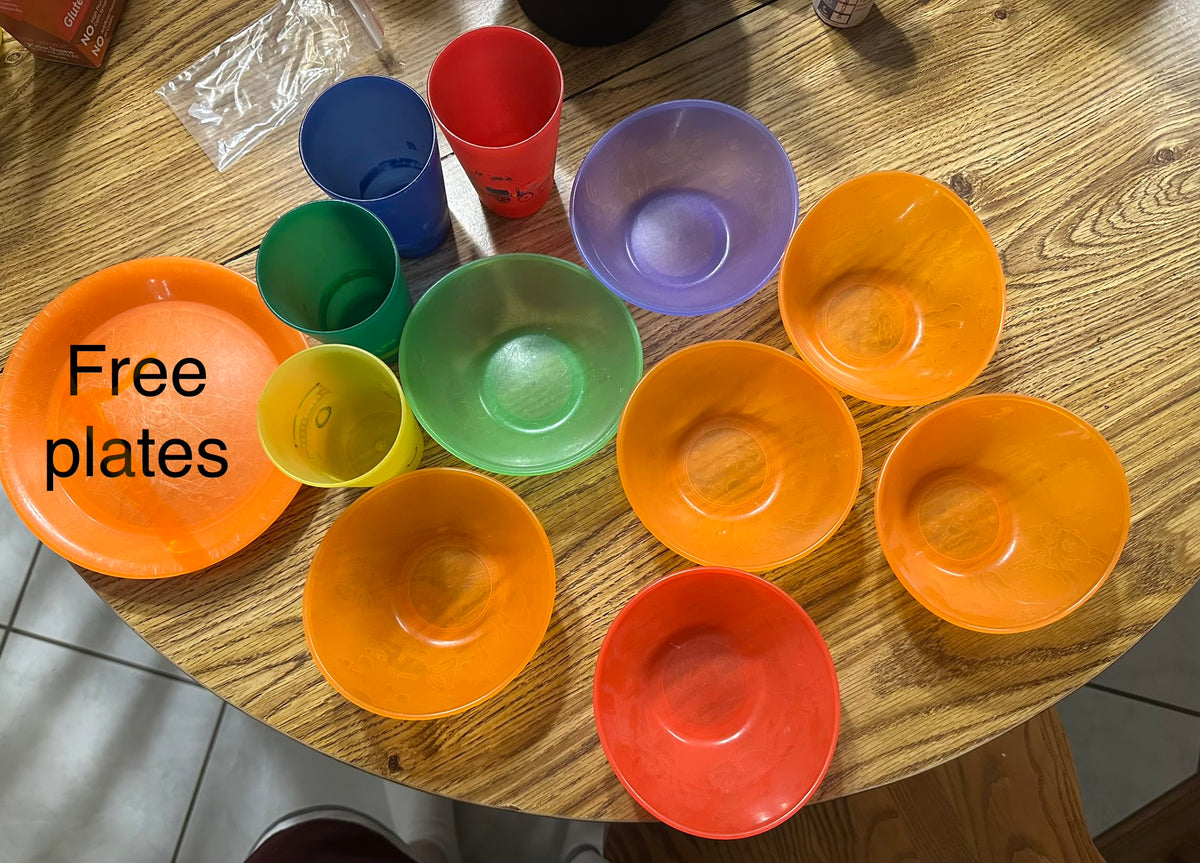 Bowls, cups-plastic- GUC Munchkin or Nuk brand