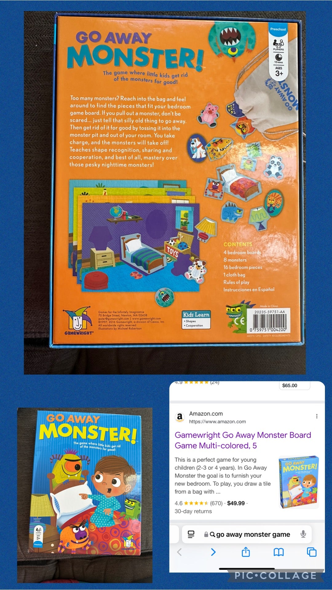 Go away monster like new Out of print game
