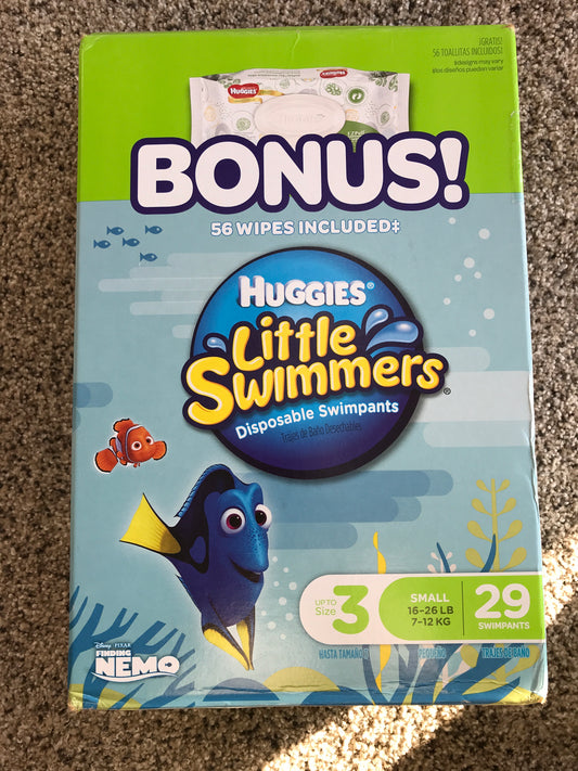 Little swimmer NEW Small Swim diapers 29,+ wipes - size Toddler - 2T