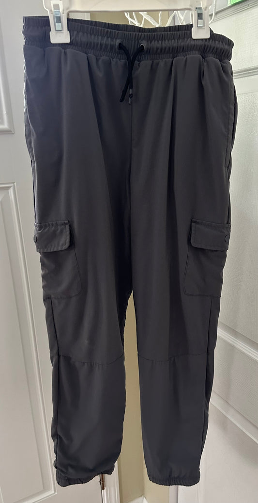 12/14 cotton lined gray Poly spandex pants - size Youth - 12 (L)