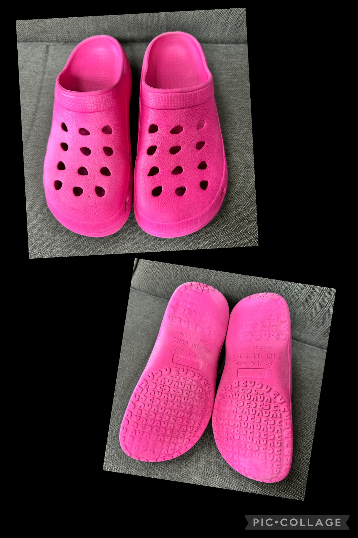 Croc-like hot pink fits Tween/teen 6+/tagged 3/4 - size Shoes - Adult 6
