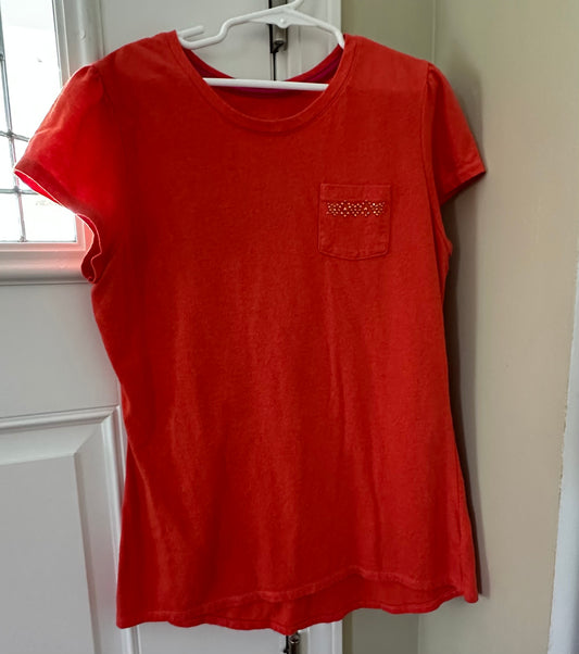 14/16 orangish/coral top Hanes, EIC, cotton - size Youth - 14 (XL)