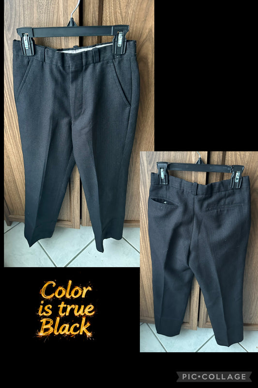 10R black pinstripe dress pants slide close - size Youth - 10 (L)