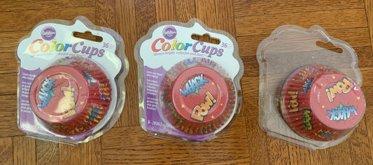 Cupcake liners superhero 2 new packs, 1 opened