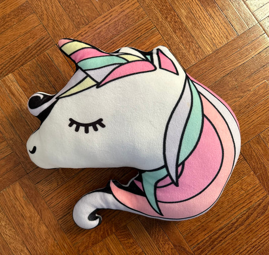 Unicorn head pillow Soft but has firmness