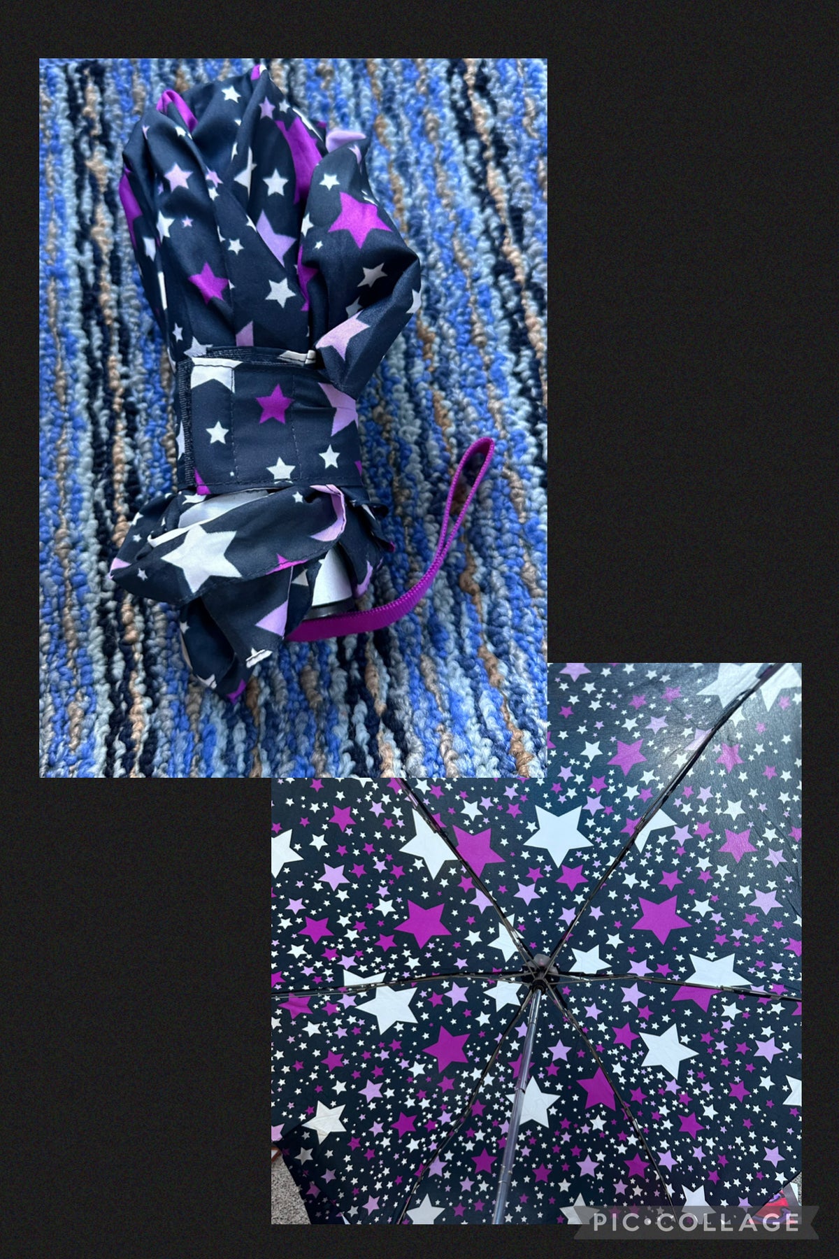 Umbrella purple star Kid to adult size
