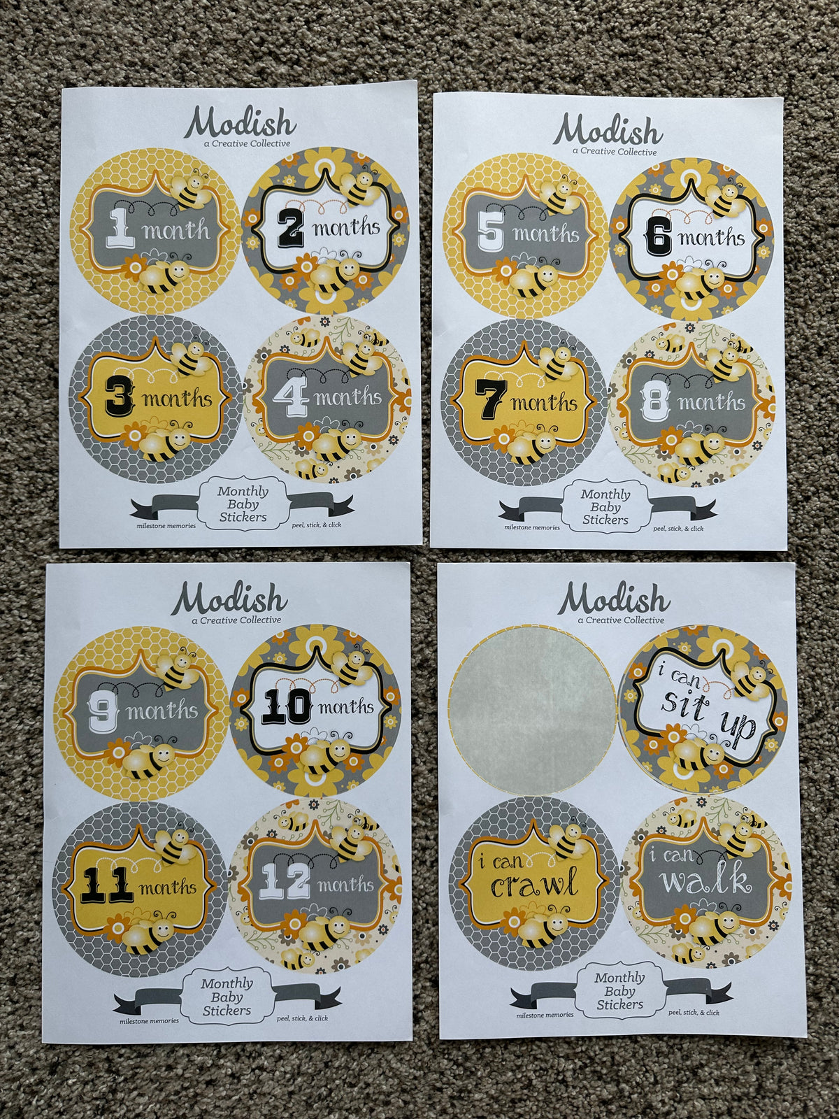 Bee Milestone stickers