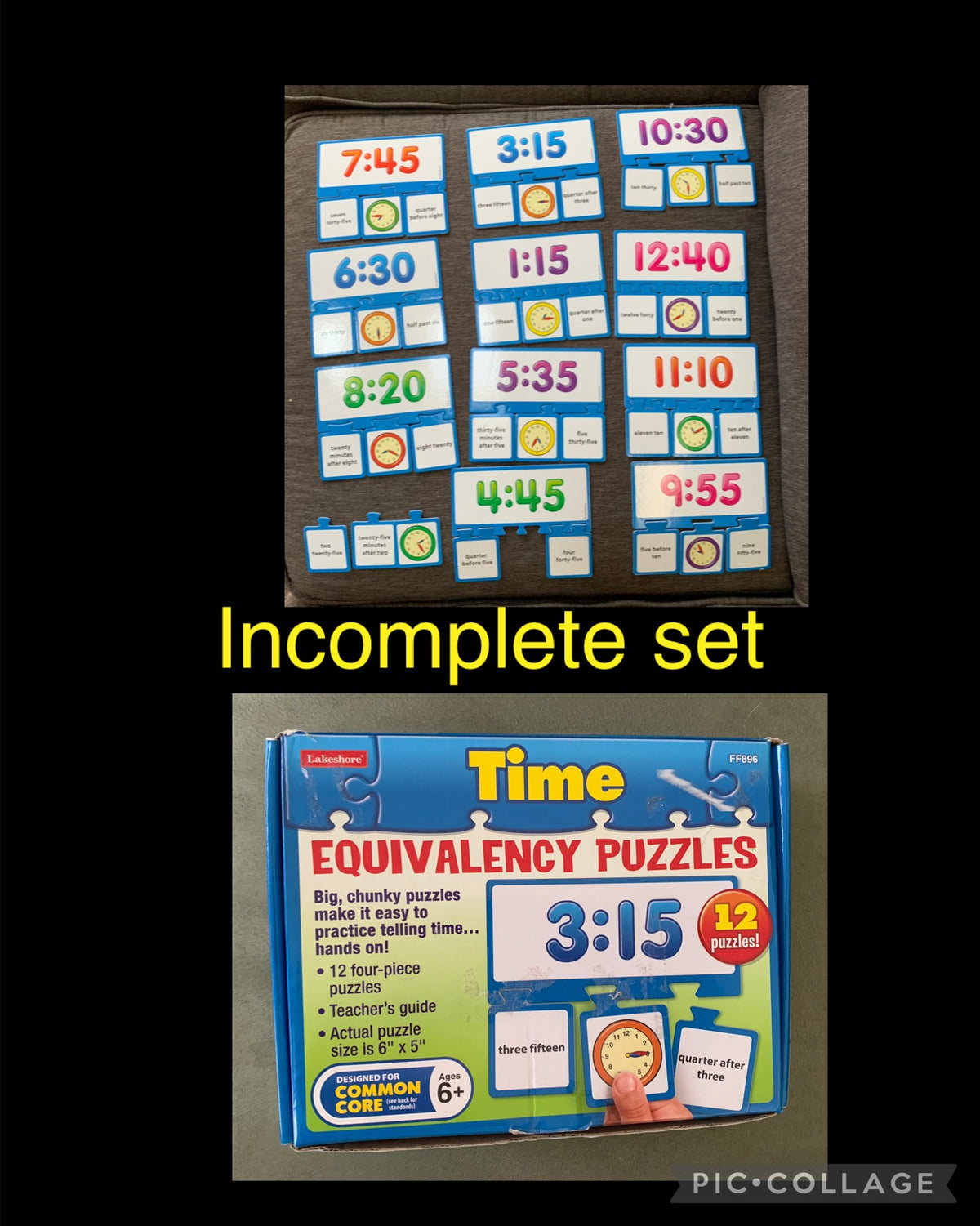 Lakeshore Learning Time Incomplete set