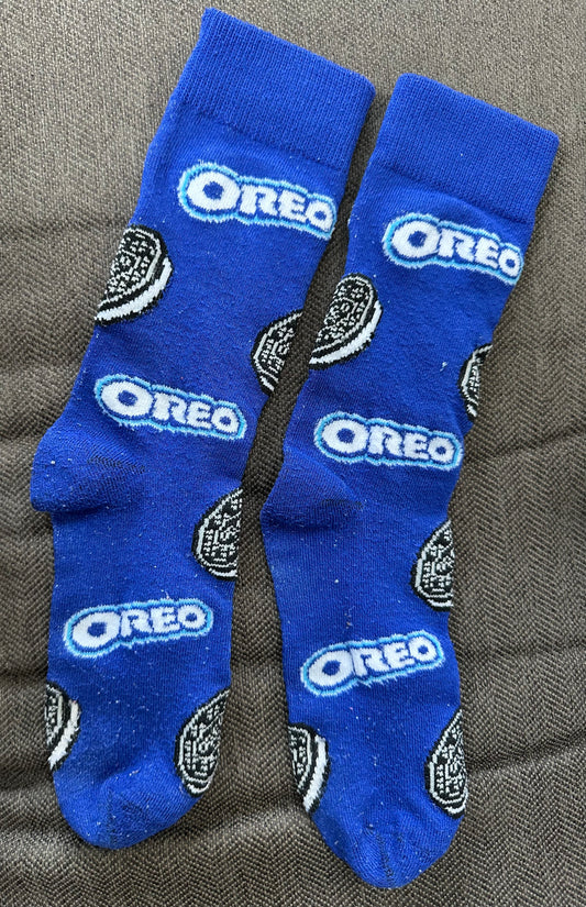 Oreo socks 4th grade+ Worn for crazy sock days - size Youth - 10 (L)