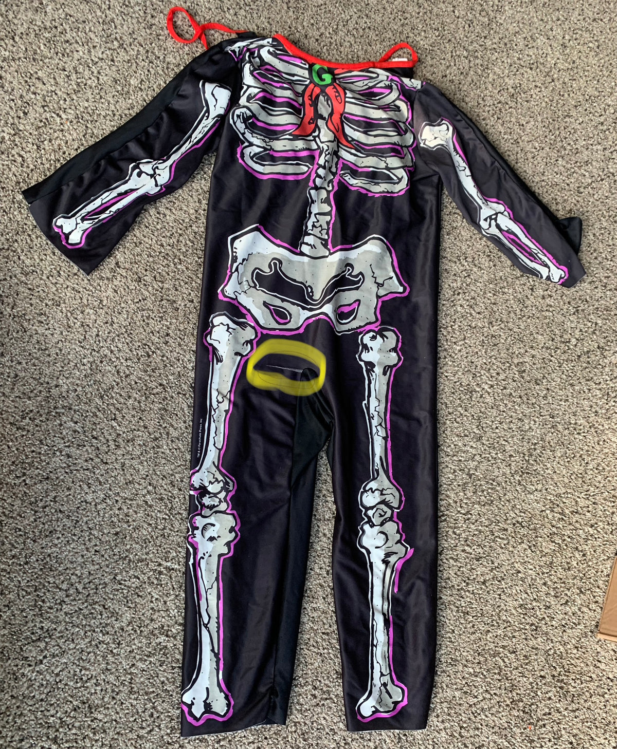 Skeleton has snag on leg Black purple custom - size Youth - 5 (XS)
