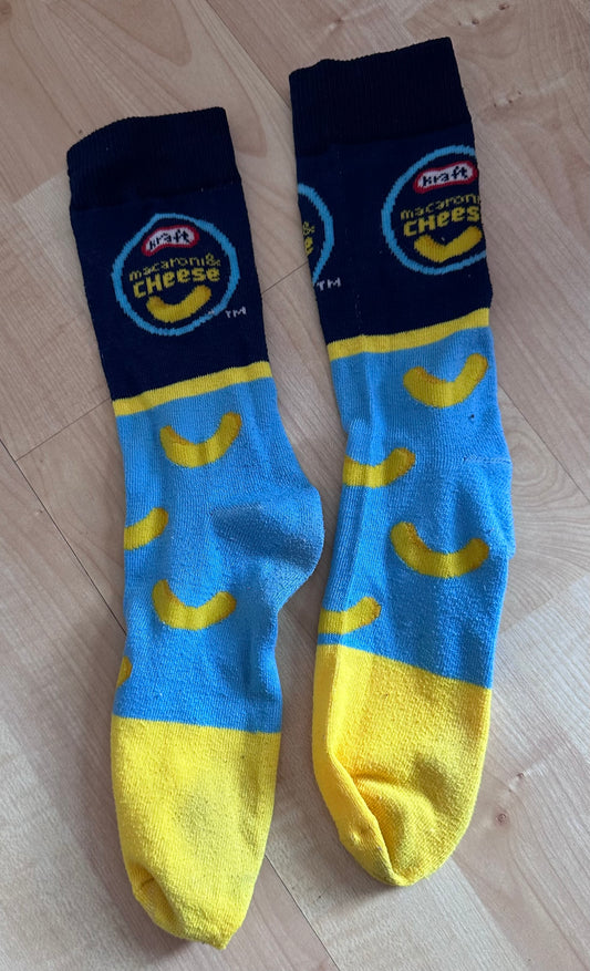 Crazy sock day Mac & Cheese - size Youth - 10 (L)