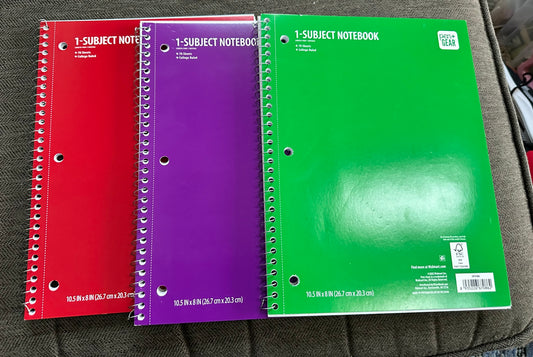 3 college notebooks GPR