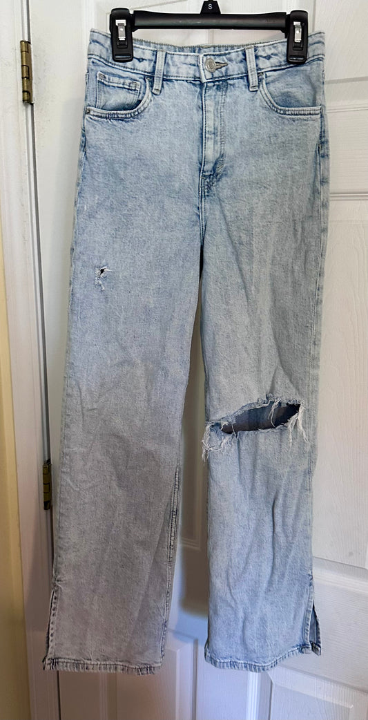 12 H&M adjustable jeans Distressed hole style - size Youth - 12 (L)