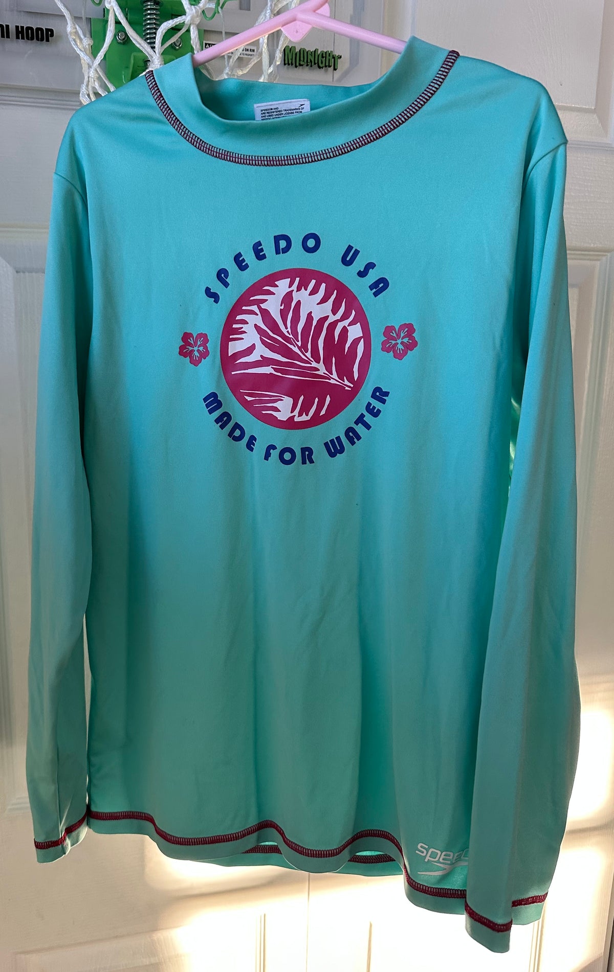 EUC speedo rash guard Longsleeve sea green - size Junior - XS (0/1)