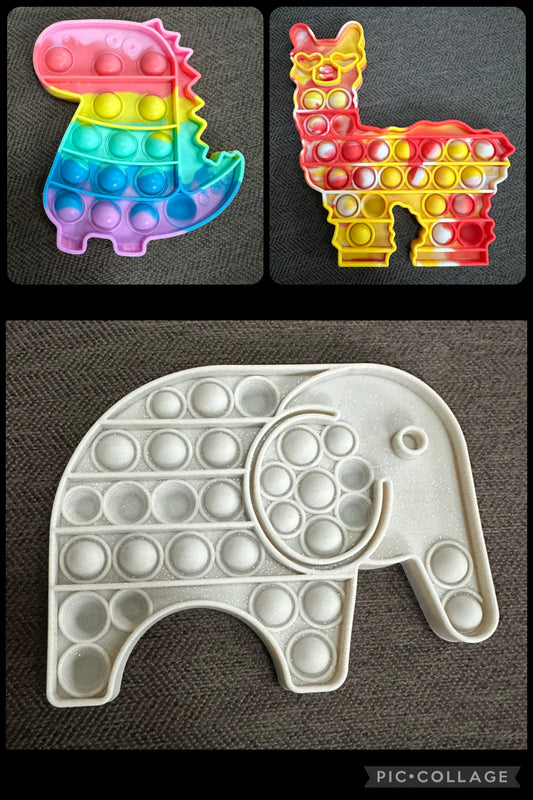 3 new medium pop it Dino giraffe elephant
