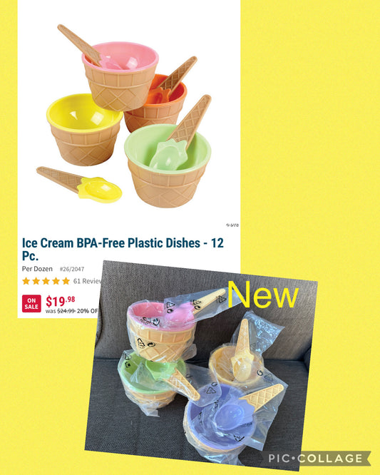 New ice cream set Sturdy plastic BPA free