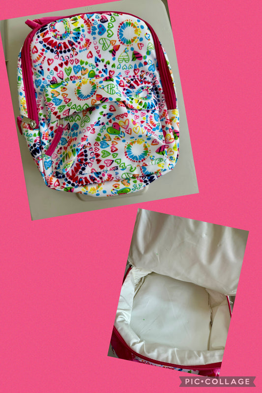 Heart tye dye lunch bag Very clean inside & out!
