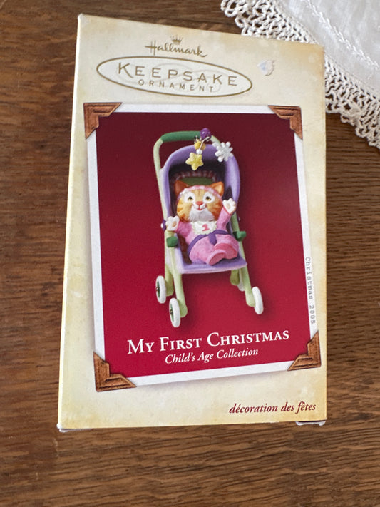 Cat My first Christmas Ornament New