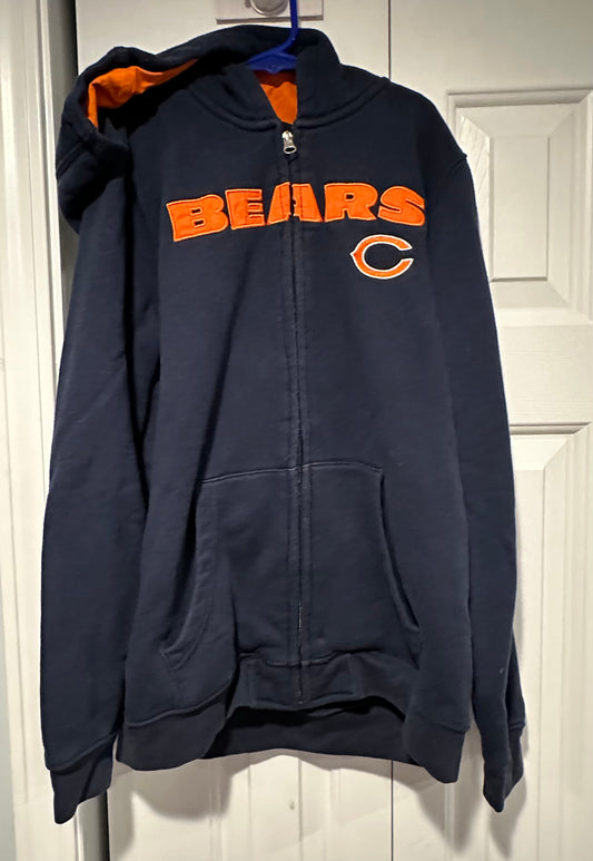 10/12 Bears zip up hood Sweatshirt football VGUC - size Youth - 10 (L)