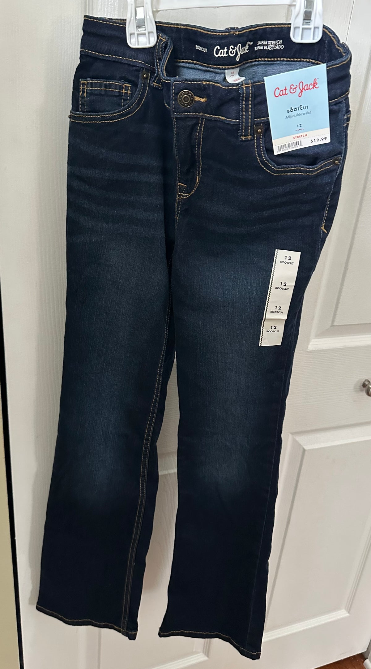 12 New Boot cut jeans Super stretch adjustable - size Youth - 12 (L)