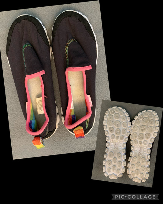 Black slip on shoes Rainbow accents EUC - size Shoes - Kids 3