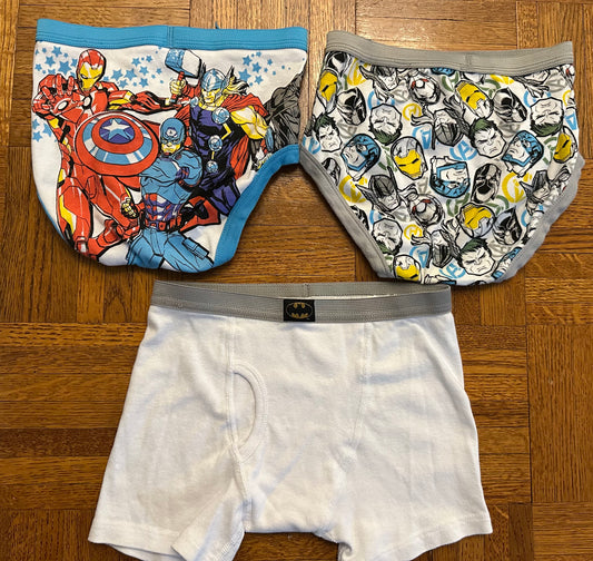 3 new underwear Superhero Batman avenger - size Youth - 8 (M)