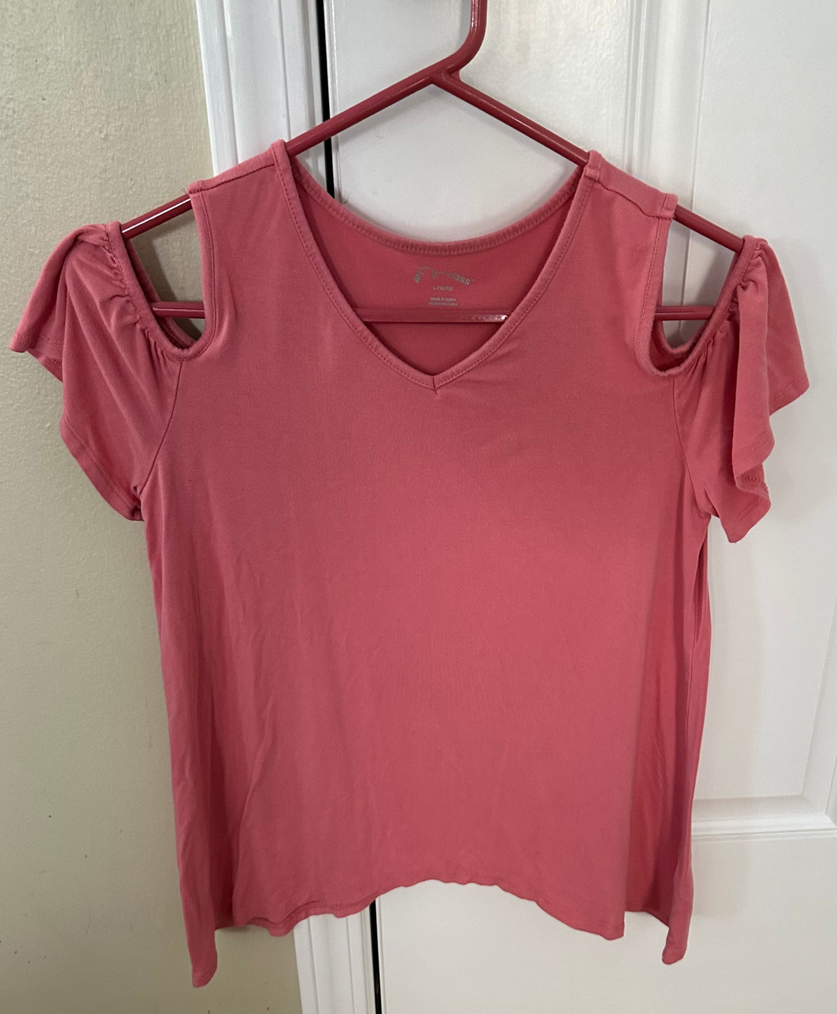 10/12 pink top EUC Rayon spandex,art class - size Youth - 10 (L)