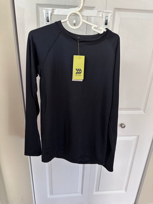 12/14 New black longslev Compression athletic - size Youth - 12 (L)