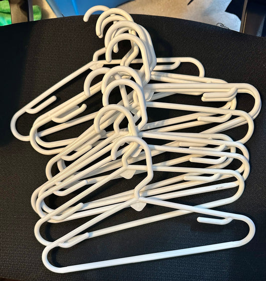 10 white youth hangers Extra hanger lip on side