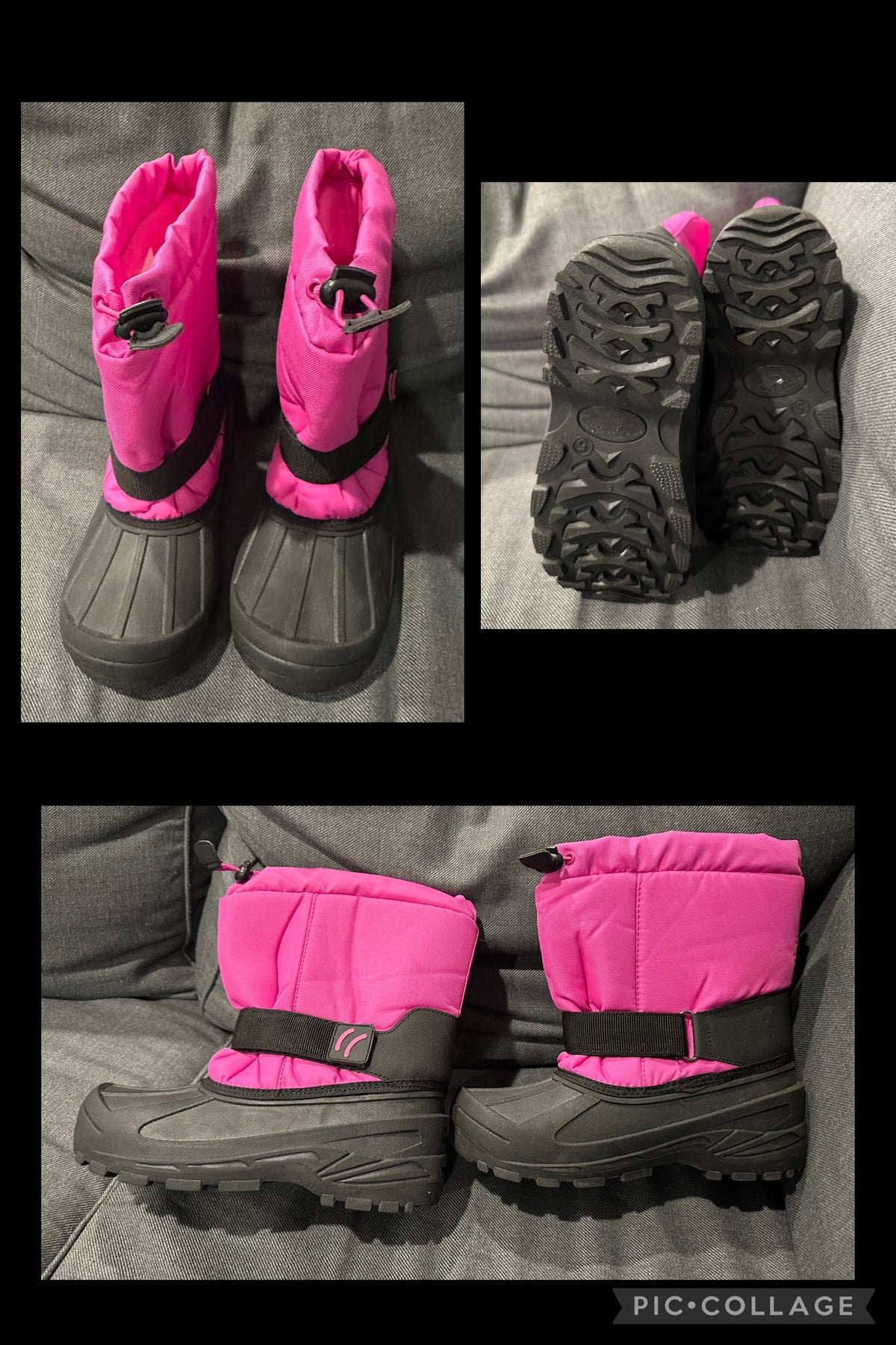 Boots pink black EUC Worn a couple times - size Shoes - Kids 5