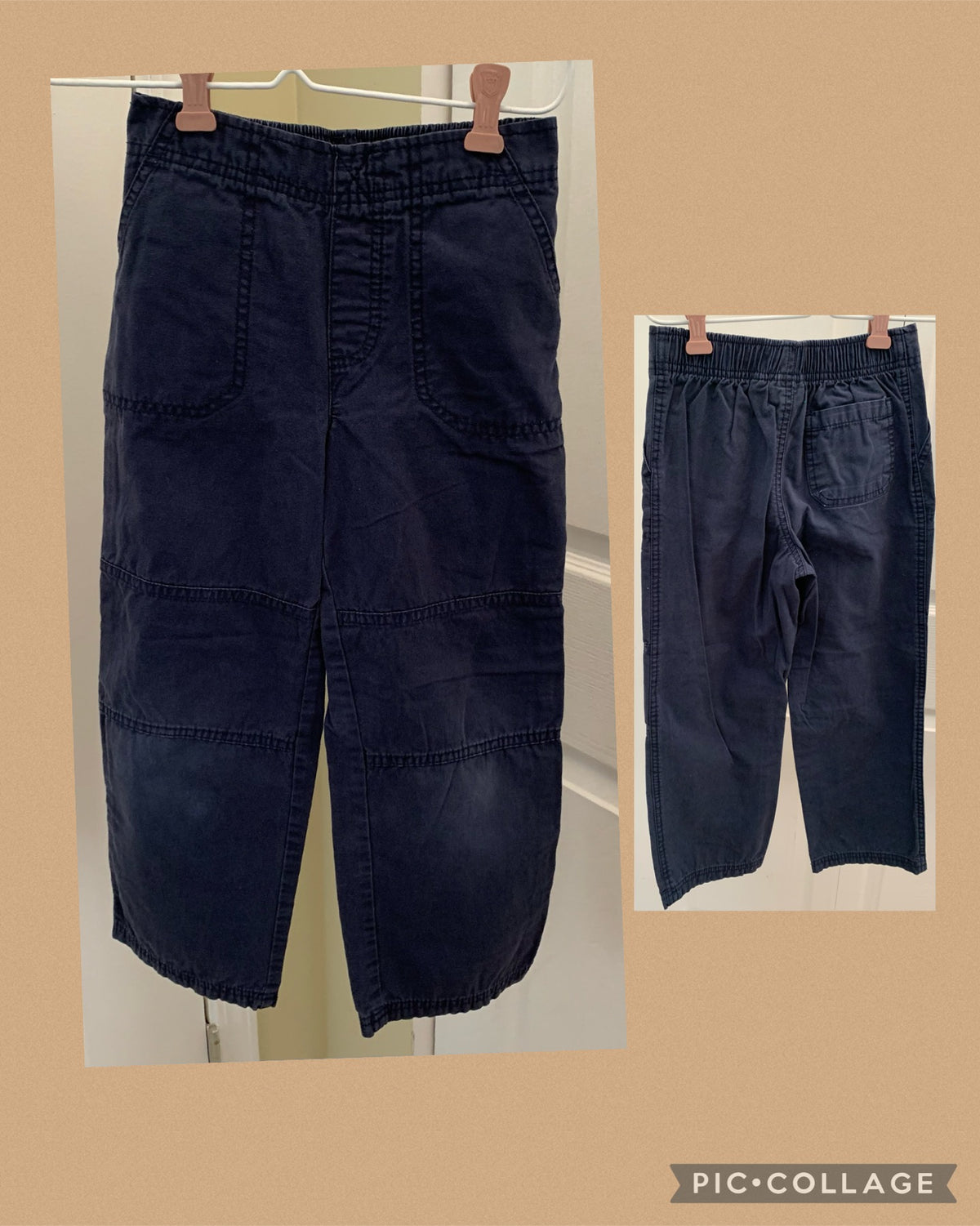 7 Jumping bean navy pant Cotton, elastic waist, - size Youth - 7 (S)