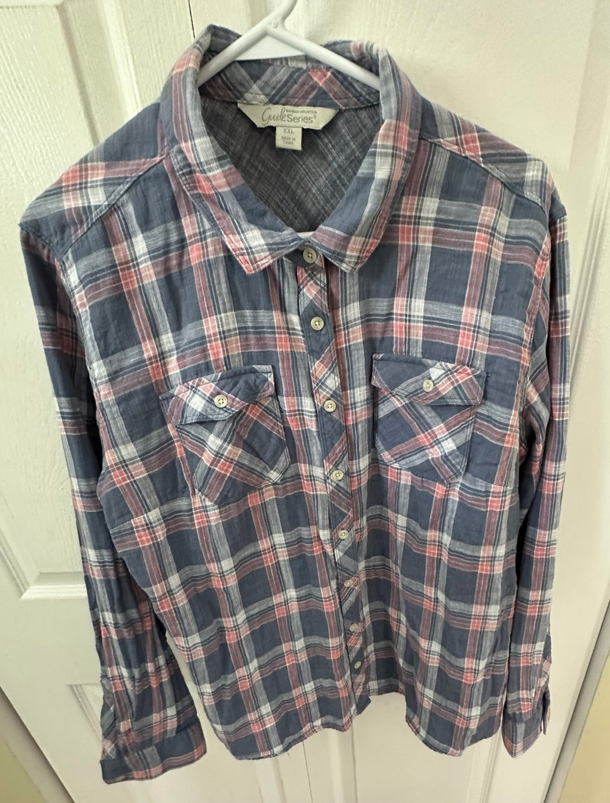 Hiking plaid button up Pink & Blue EUC - size Women - 2X (20/22W)