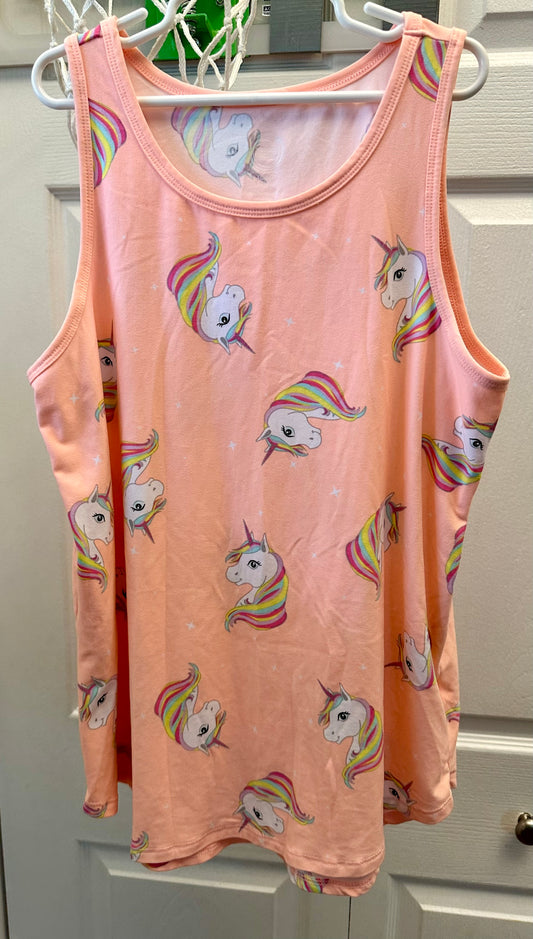 14/16 unicorn tan top EC Peach 92 poly 8 spandex - size Youth - 14 (XL)