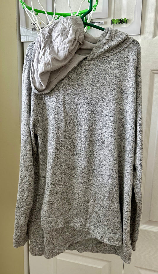 12-14 gray hooded top Rayon polyester spandex - size Youth - 12 (L)