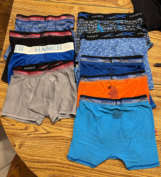 9 Hanes boxers Cotton & Polyester VG-EU - size Youth - 8 (M)