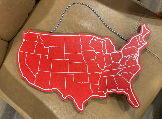 USA cut out map Can used push pin
