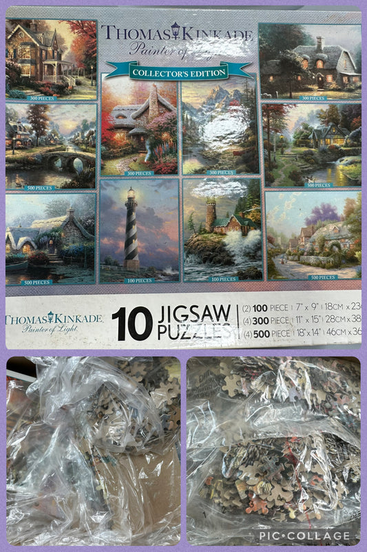 10 Thomas Kinkade puzzle 7 unopened 3 used