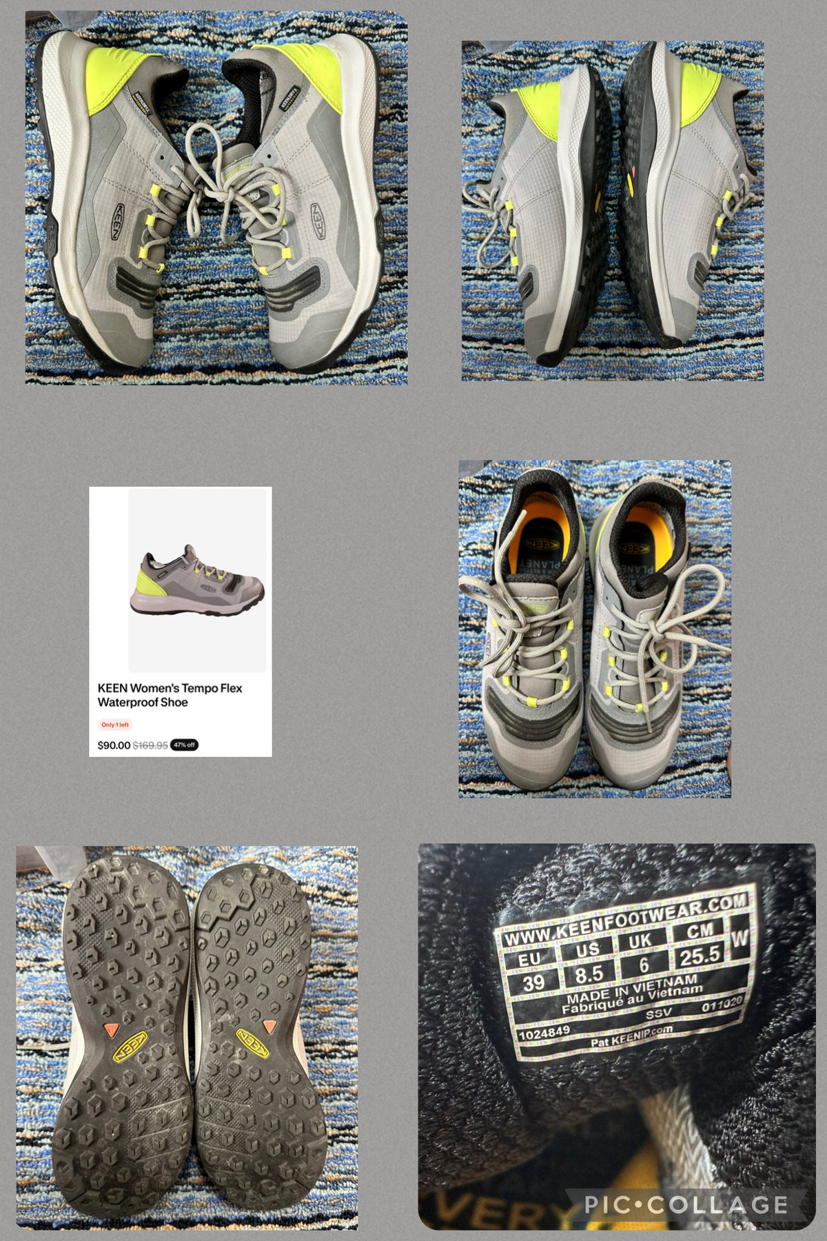 Keen waterproof gray Adult 8.5 like new! - size Shoes - Adult 8 1/2