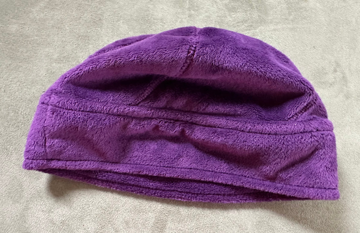 Purple beanie plush hat Warm, soft, EUC